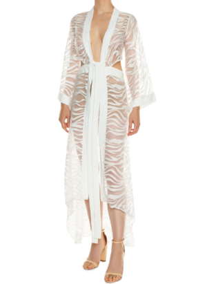 Sevilla White Transparent Kimono Dress - Image 4