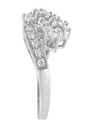 14KT White Gold Diamond Cluster Ring Band (7/8 cttw, H-I Color, I1-I2 Clarity) - Image 5
