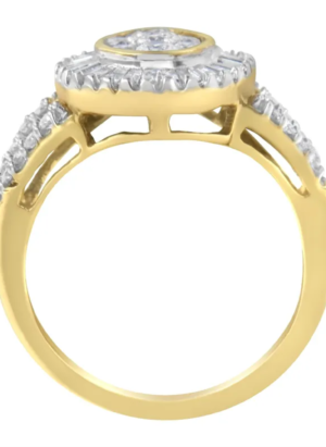 10kt Yellow Gold Diamond Cocktail Ring (1 cttw, H-I Color, SI2-I1 Clarity) - Image 3