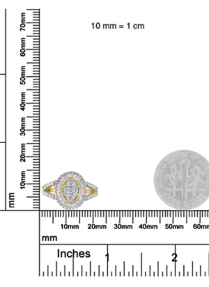 10kt Yellow Gold Diamond Cocktail Ring (1 cttw, H-I Color, SI2-I1 Clarity) - Image 6