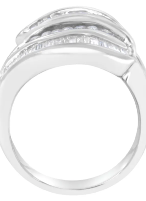 14KT White Gold Diamond Bypass Band Ring (1 cttw, H-I Color, SI1-SI2 Clarity) - Image 3