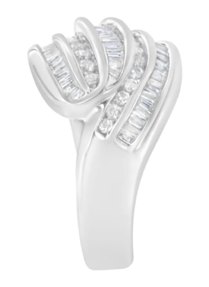 14KT White Gold Diamond Bypass Band Ring (1 cttw, H-I Color, SI1-SI2 Clarity) - Image 4