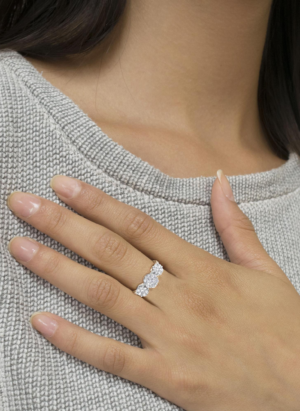 14K White Gold 1-1/4 Cttw Brilliant Cut Diamond Three Round Floral Clusters Engagement or Fashion Ring (H-I Color, SI2-I1 Clarity) - Image 6