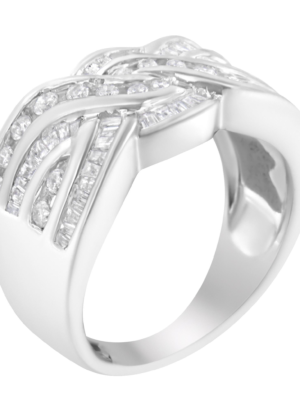 10K White Gold Diamond Bypass Ring (1 Cttw, H-I Color, I1-I2 Clarity) - Image 3