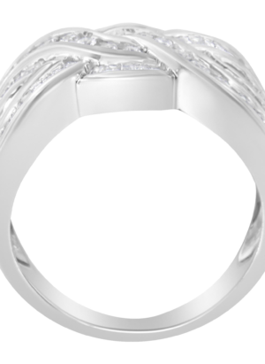 10K White Gold Diamond Bypass Ring (1 Cttw, H-I Color, I1-I2 Clarity) - Image 4