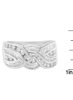 10K White Gold Diamond Bypass Ring (1 Cttw, H-I Color, I1-I2 Clarity) - Image 6