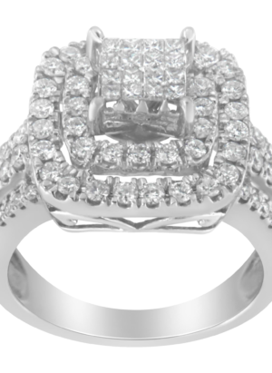 14KT White Gold Diamond Cocktail Ring (1 1/2 cttw, H-I Color, SI2-I1 Clarity) - Image 3