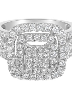 14KT White Gold Diamond Cocktail Ring (1 1/2 cttw, H-I Color, SI2-I1 Clarity) - Image 4