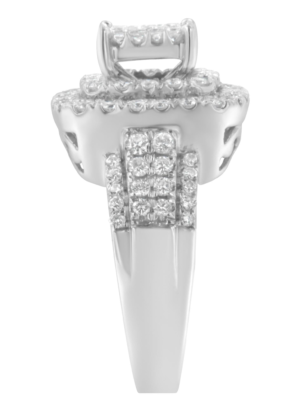 14KT White Gold Diamond Cocktail Ring (1 1/2 cttw, H-I Color, SI2-I1 Clarity) - Image 5