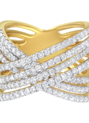 10KT Yellow Gold Diamond Bypass Ring (1 5/8 cttw, H-I Color, SI2-I1 Clarity) - Image 1