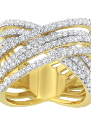 10KT Yellow Gold Diamond Bypass Ring (1 5/8 cttw, H-I Color, SI2-I1 Clarity) - Image 2