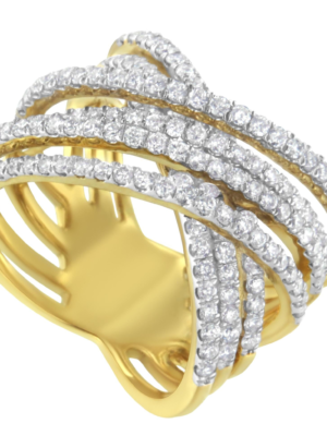 10KT Yellow Gold Diamond Bypass Ring (1 5/8 cttw, H-I Color, SI2-I1 Clarity) - Image 3