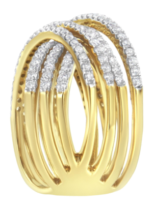 10KT Yellow Gold Diamond Bypass Ring (1 5/8 cttw, H-I Color, SI2-I1 Clarity) - Image 5