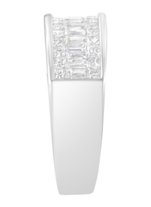 14K White Gold Princess and Baguette-cut Diamond Ring (1.0 Cttw, H-I Color, VS2-SI1 Clarity) - Image 4