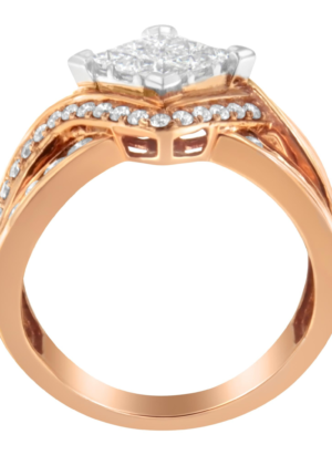 Two-Tone 10KT Gold Diamond Bypass Cocktail Ring (1 1/2 cttw, H-I Color, I1-I2 Clarity) - Image 4