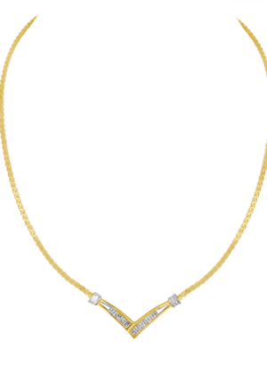 Gold "V" Shape Necklace - Image 3