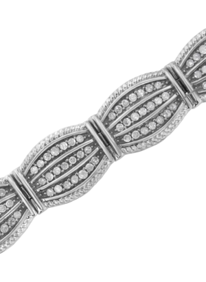 .925 Sterling Silver 3.0 Cttw Prong Set Diamond Art Deco Style Tennis Bracelet (I-J Color, I2-I3 Clarity) - 7.25" - Image 4
