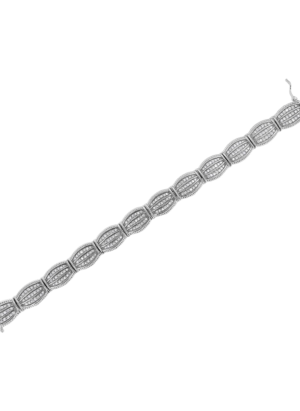 .925 Sterling Silver 3.0 Cttw Prong Set Diamond Art Deco Style Tennis Bracelet (I-J Color, I2-I3 Clarity) - 7.25" - Image 5