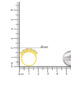 14K Yellow Gold Plated .925 Sterling Silver 2.0 Cttw Shared Prong Set Diamond 5 Stone Wedding Band Ring (J-K Color, I1-I2 Clarity) - Image 6