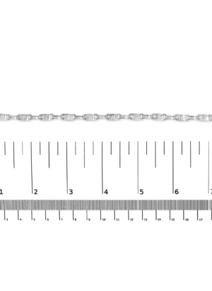 14K White Gold 1.0 Cttw Invisible Set Princess Diamond Alternating Link Tennis Bracelet (I-J Color, I1-I2 Clarity) - 7.25" - Image 6