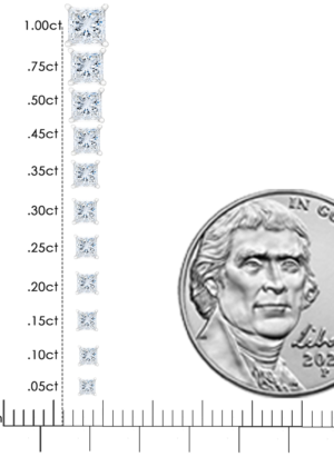 AGS Certified 14k White Gold 1.0 Cttw 4-Prong Set Princess-Cut Solitaire Diamond Push Back Stud Earrings for Women (E-F Color, I1-I2 Clarity) - Image 6