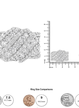 10K Yellow Gold 3.00 Cttw Diamond Multi Row Cluster Band Ring (I-J Color, I3 Clarity) - Image 8