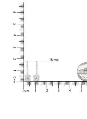 14K White 1/2 Cttw Round Diamond Halo Dangle Hook Earring - (H-I Color, SI2-I1 Clarity) - Image 6