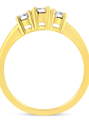 10K Yellow Gold 3.0 Cttw Diamond Eight-Row Bypass Crossover Statement Band Ring (H-I Color, I2-I3 Clarity) - Image 5