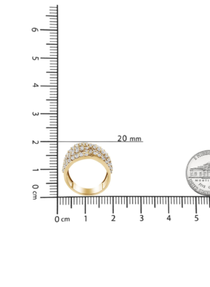 10K Yellow Gold 3.0 Cttw Diamond Eight-Row Bypass Crossover Statement Band Ring (H-I Color, I2-I3 Clarity) - Image 7