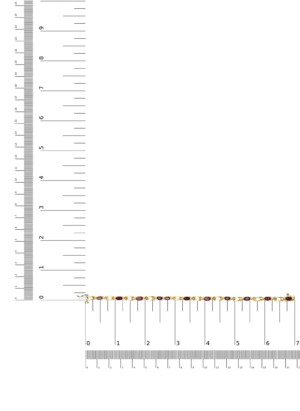 10K Yellow Gold Oval Ruby and 1/10 Cttw Diamond Bar Prong Set Bracelet (H-I Color, SI1-SI2 Clarity)  - Size 7" - Image 6