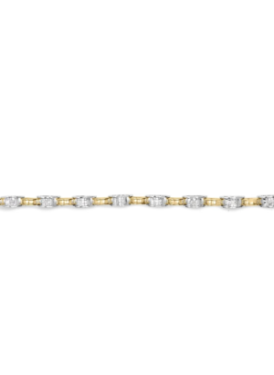 14K Two-Tone Gold 1.00 Cttw Princess-Cut Diamond Chain Link 7" Bracelet (H-I Color, SI1-SI2 Clarity) - Image 3