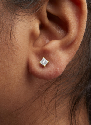 IGI Certified 14K Yellow Gold 1.00 Cttw Princess-Cut Square Diamond 4-Prong Solitaire Stud Earrings (I-J Color, VS1-VS2 Clarity) - Image 5