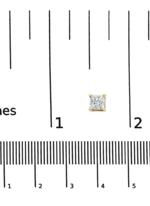 IGI Certified 14K Yellow Gold 1.00 Cttw Princess-Cut Square Diamond 4-Prong Solitaire Stud Earrings (I-J Color, VS1-VS2 Clarity) - Image 6