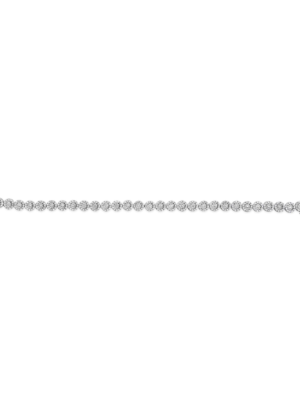 14K White Gold 2.00 Cttw Diamond Halo Link Tennis Bracelet (H-I Color, I1-I2 Clarity) - 7" Inches - Image 4