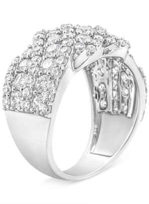 10K Yellow Gold 3.00 Cttw Diamond Multi Row Cluster Band Ring (I-J Color, I3 Clarity) - Image 5