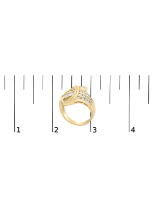 14K Yellow Gold 1 1/3 Cttw Channel Set Diamond Bypass Cocktail Ring (J-K Color, I1-I2 Clarity) - Ring Size 7 - Image 7