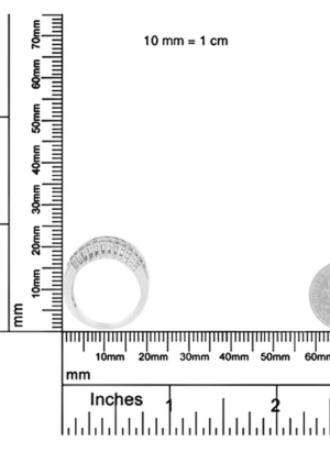 14K White Gold 1.00 Cttw Round and Baguette-Cut Diamond Modern Band Ring (H-I Color, SI2-I1 Clarity) - Image 6