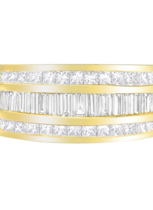 14K Yellow Gold 1ct. TDW Princess and Baguette-Cut Diamond Ring(H-I, SI1-SI2) - Image 3
