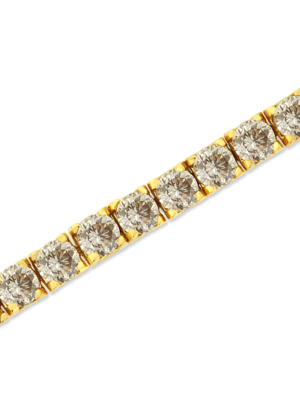 14K Yellow Gold Plated .925 Sterling Silver 8.0 Cttw Diamond Classic Link Tennis Bracelet (K-L Color, I2-I3 Clarity) - 7-1/4" - Image 4