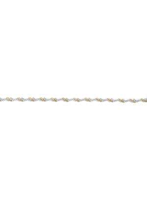 10K Yellow and White Gold 2.00 Cttw Diamond "S" Link 7" Bracelet (H-I Color, I2-I3 Clarity) - Image 4