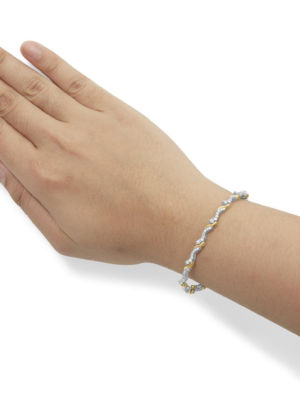 10K Yellow and White Gold 2.00 Cttw Diamond "S" Link 7" Bracelet (H-I Color, I2-I3 Clarity) - Image 5