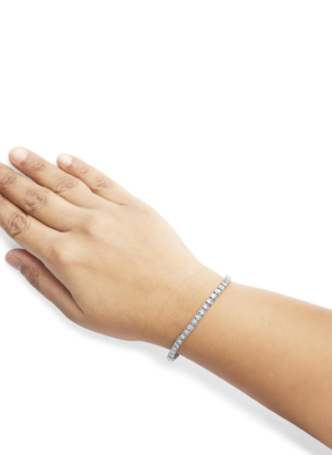 10K White Gold 1/2 Cttw Real Diamond Illusion-Set Miracle Plate Tennis Bracelet (I-J Color, SI2-I1 Clarity) - Size 7.5" - Image 5