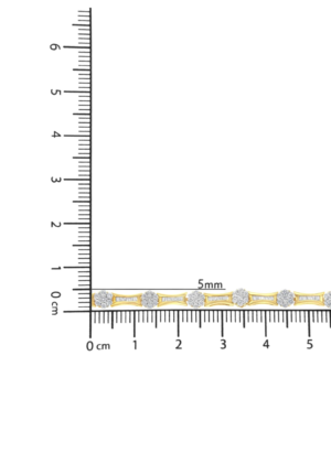 10K Yellow and White Gold 2.00 cttw Round and Baguette-Cut Diamond Link Bracelet (I-J Color, I2-I3 Clarity) - Size 7.25" - Image 7