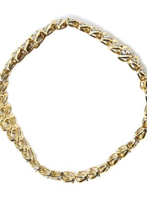 10K Yellow Gold 5.0 Cttw Diamond Double Row S-Link Cuban Bracelet (J-K Color, I2-I3 Clarity) - 7.25" Inches - Image 3