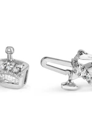 14K White Gold 2.00 Cttw Diamond Swirl and Pear Shape Link Bracelet (I-J Color, I2-I3 Clarity) - 7" - Image 2