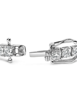 14K White Gold 4-Prong Set Lab Grown Round Diamond Classic Tennis Bracelet (F-G Color, VS1-VS2 Clarity) - 7.25" - Image 2