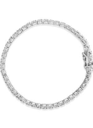 14K White Gold 4-Prong Set Lab Grown Round Diamond Classic Tennis Bracelet (F-G Color, VS1-VS2 Clarity) - 7.25" - Image 3