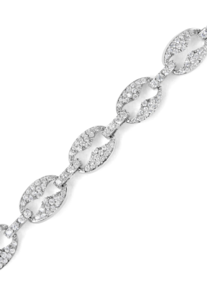 14K White Gold 1 1/2 Cttw Round Diamond Set Link Bracelet (I-J Color, I1-I2 Clarity) - 7" - Image 4