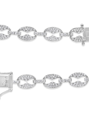 14K White Gold 1 1/2 Cttw Round Diamond Set Link Bracelet (I-J Color, I1-I2 Clarity) - 7" - Image 5