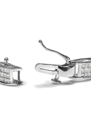 14K White Gold 2.00 Cttw Princess Diamond Invisible Set Link Bracelet (H-I Color, SI2-I1 Clarity) - 7" - Image 2